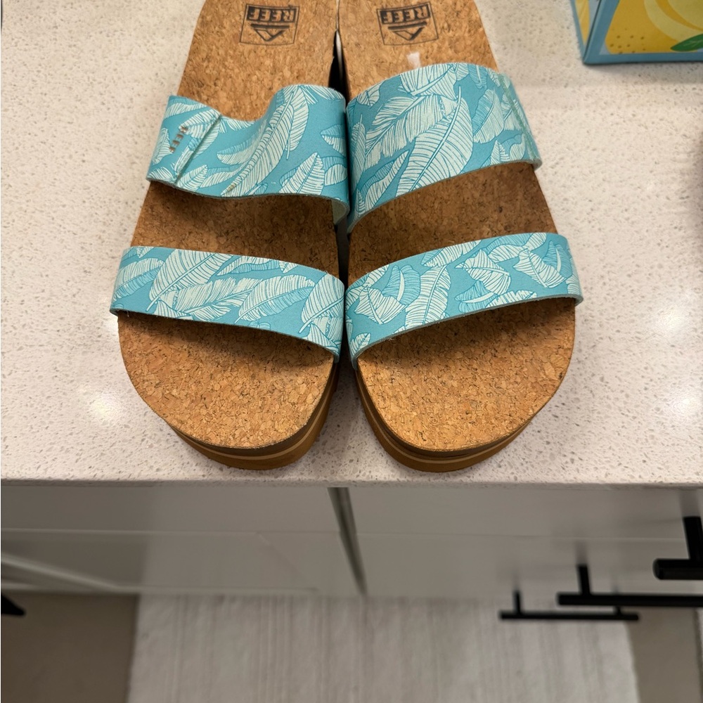 Reef Aqua Leaf Sandals